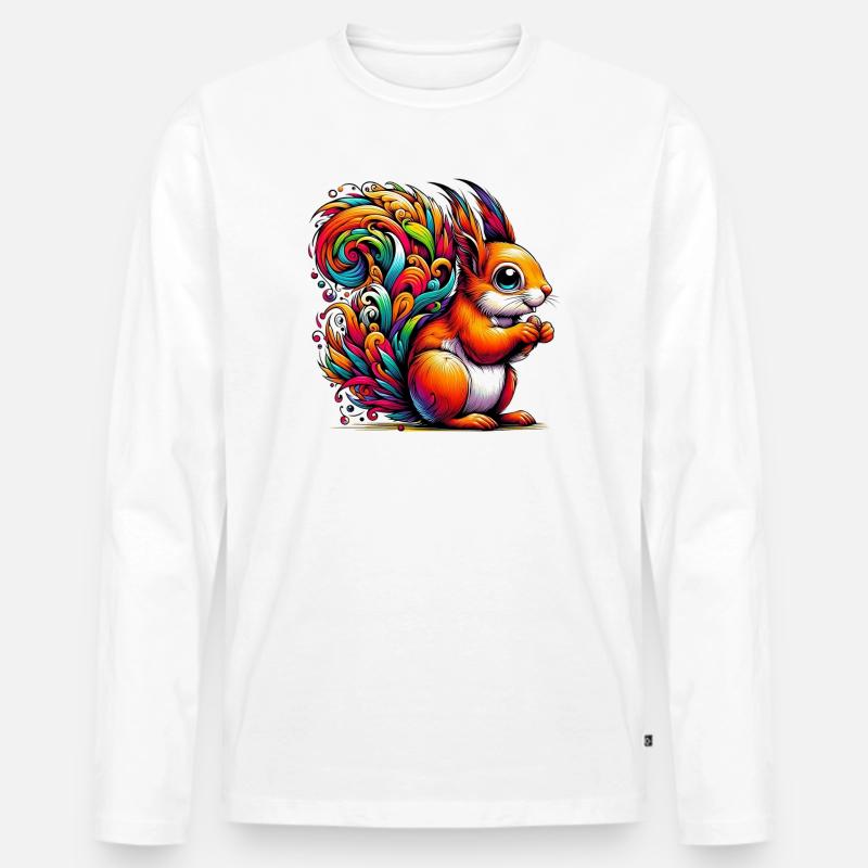 Eichhörnchen - Männer Premium Bio Langarmshirt - Weiß
