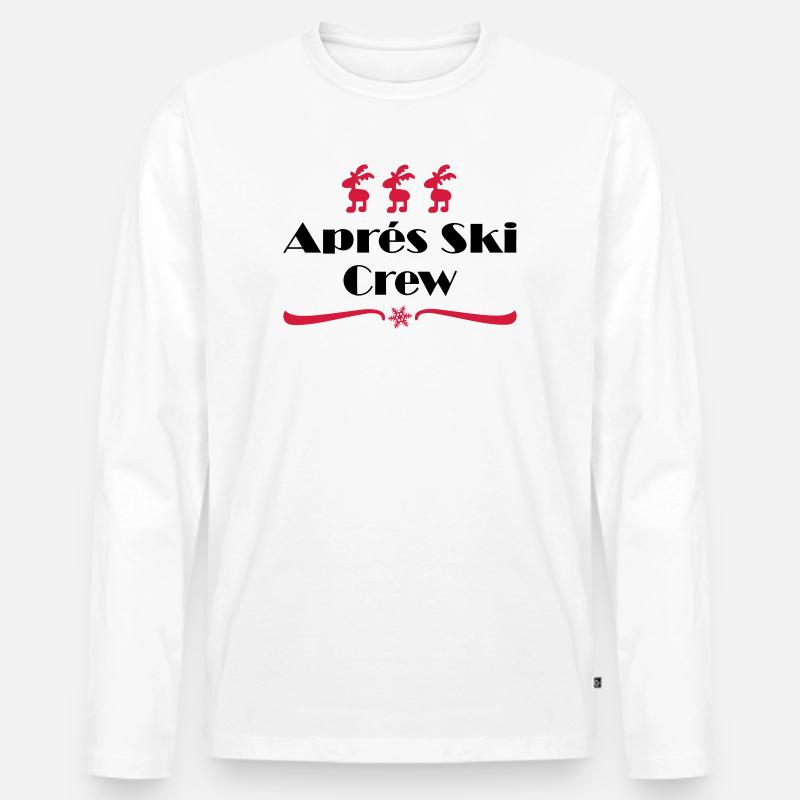 Apres ski - Männer Premium Bio Langarmshirt - Weiß