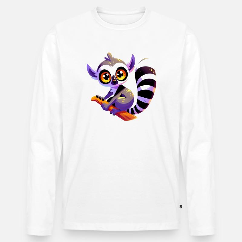 Lemur - Männer Premium Bio Langarmshirt - Weiß
