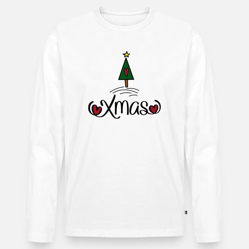 Christmas - Männer Premium Bio Langarmshirt - Weiß