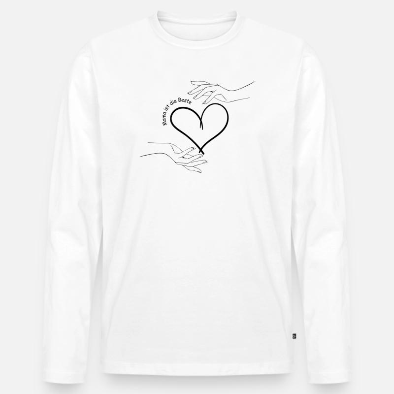 Mama ist die Beste Muttertag - Männer Premium Bio Langarmshirt - Weiß