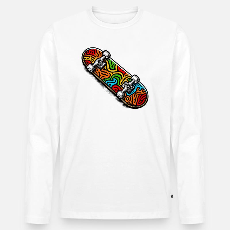 Skateboard - Männer Premium Bio Langarmshirt - Weiß