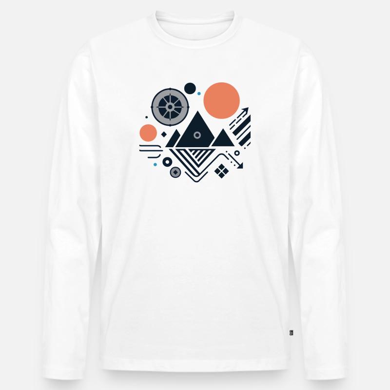 Gebirge - Männer Premium Bio Langarmshirt - Weiß