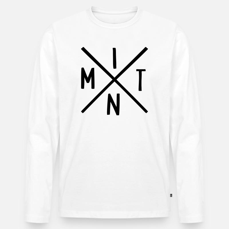 MINT Fächer - Männer Premium Bio Langarmshirt - Weiß