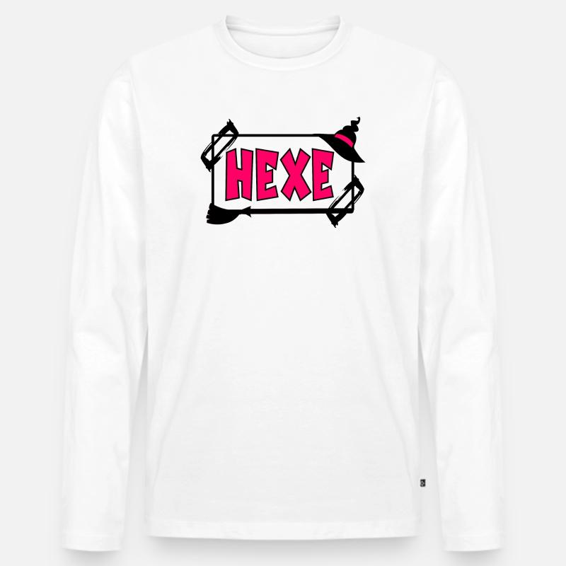 HEXEN KOSTÜME HALLOWEEN - Männer Premium Bio Langarmshirt - Weiß