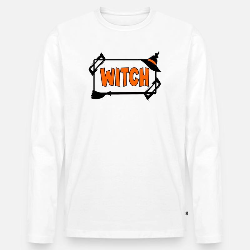 Halloween Kostüm Hexe - Männer Premium Bio Langarmshirt - Weiß