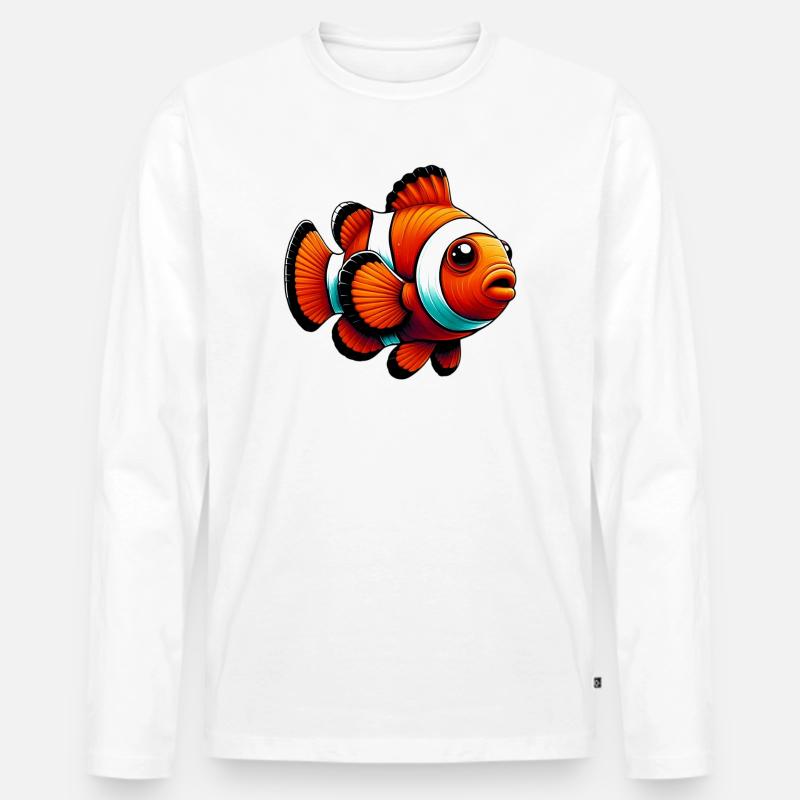 Clownfisch - Männer Premium Bio Langarmshirt - Weiß