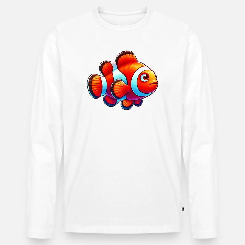 Clownfisch - Männer Premium Bio Langarmshirt - Weiß