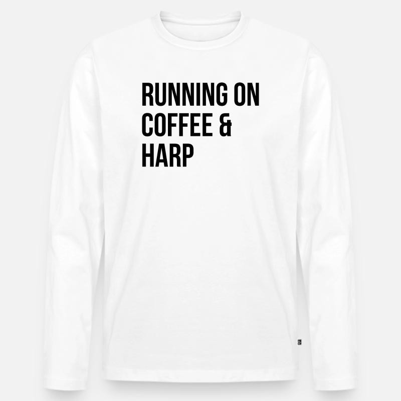 Harfe - Männer Premium Bio Langarmshirt - Weiß