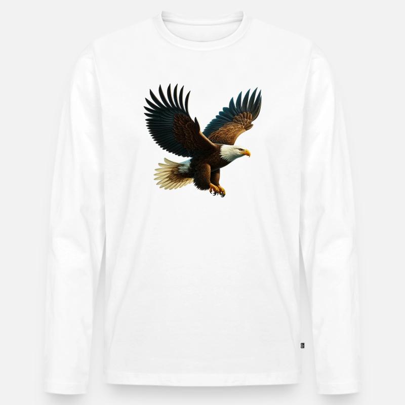 Adler - Männer Premium Bio Langarmshirt - Weiß