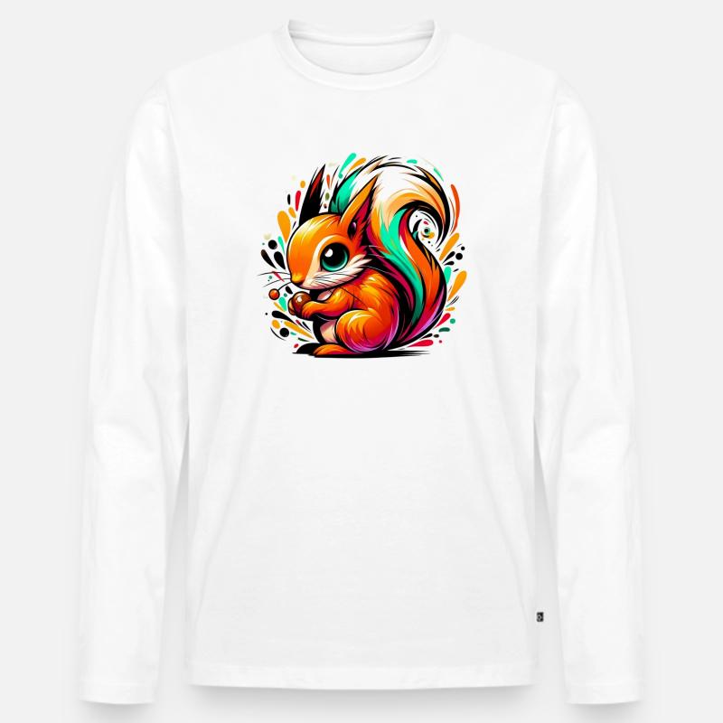 Eichhörnchen - Männer Premium Bio Langarmshirt - Weiß