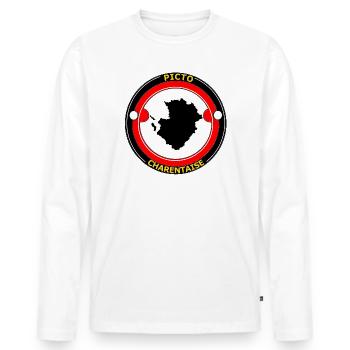 Picto charentaise - T-shirt manches longues Premium bio Homme - blanc - Devant - Nico (187cm)