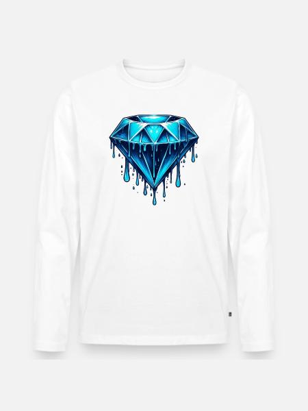 Diamond - Men's Premium Organic Long Sleeve Shirt - white