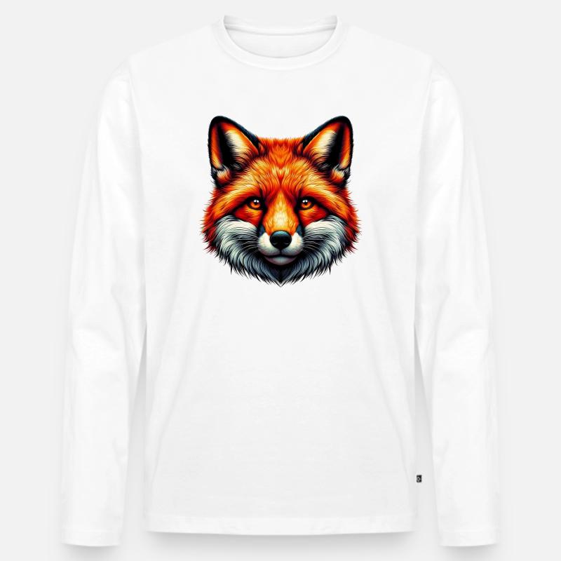 Fuchs - Männer Premium Bio Langarmshirt - Weiß