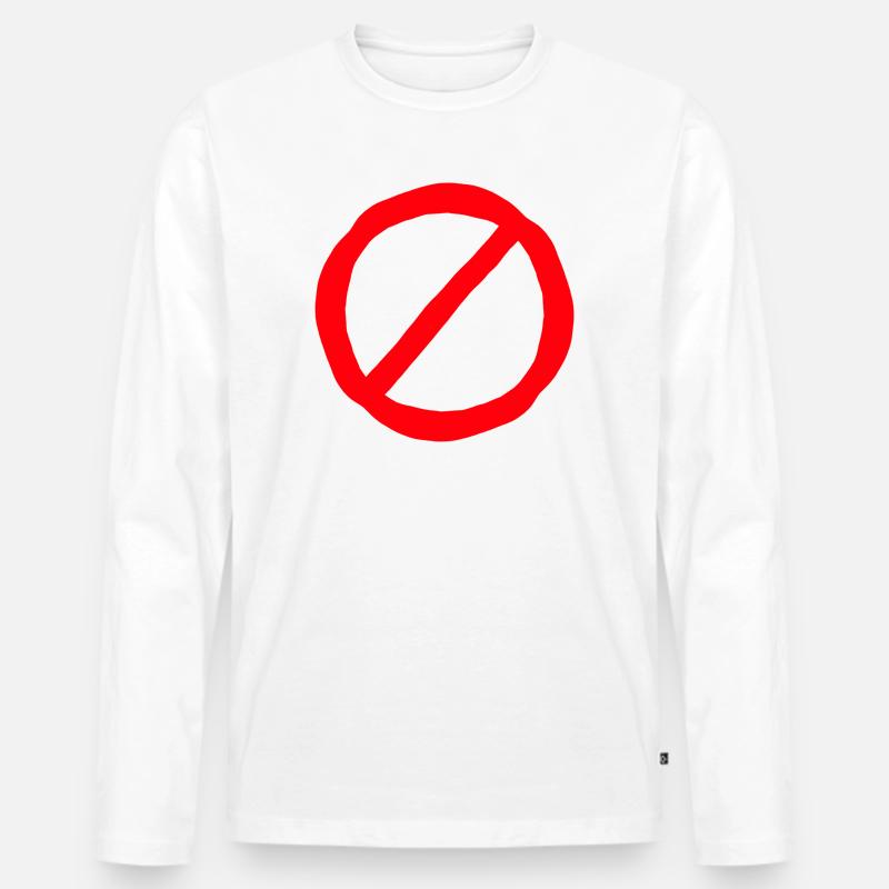 Verbotsschild comic style - Männer Premium Bio Langarmshirt - Weiß