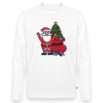 Merry Christmas everyone - Men's Premium Organic Long Sleeve Shirt - white - Front - Nico (187cm)