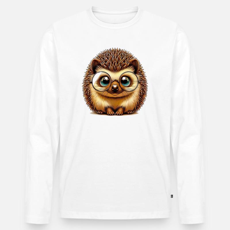 Igel - Männer Premium Bio Langarmshirt - Weiß