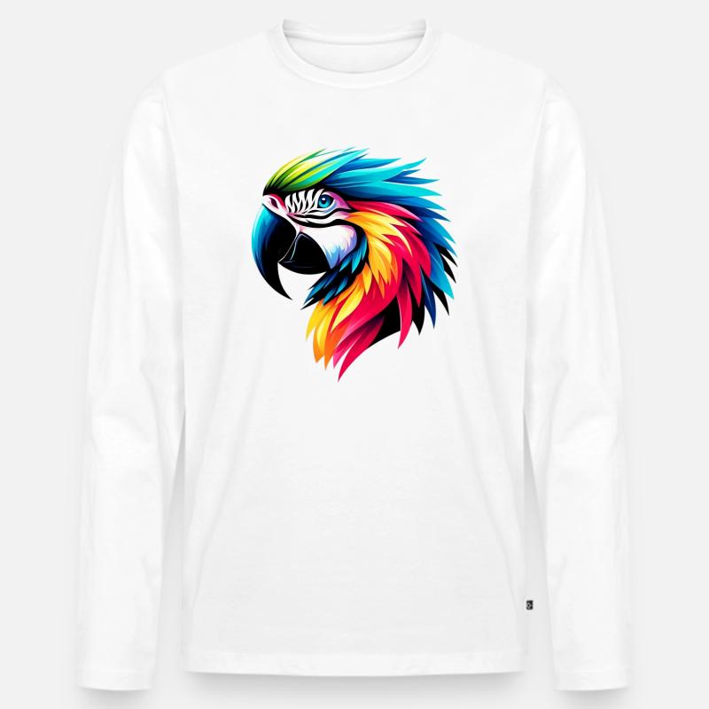 Papagei - Männer Premium Bio Langarmshirt - Weiß