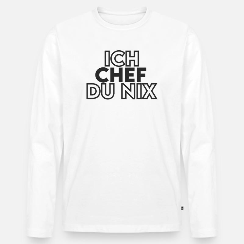 IchChef - Männer Premium Bio Langarmshirt - Weiß