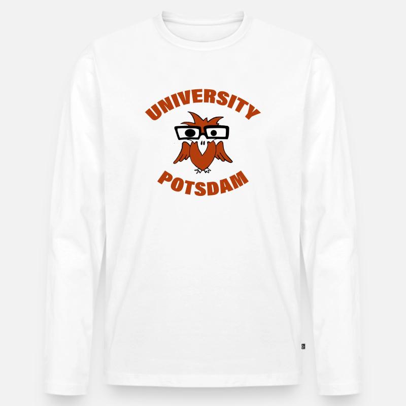 UNI POTSDAM - Männer Premium Bio Langarmshirt - Weiß