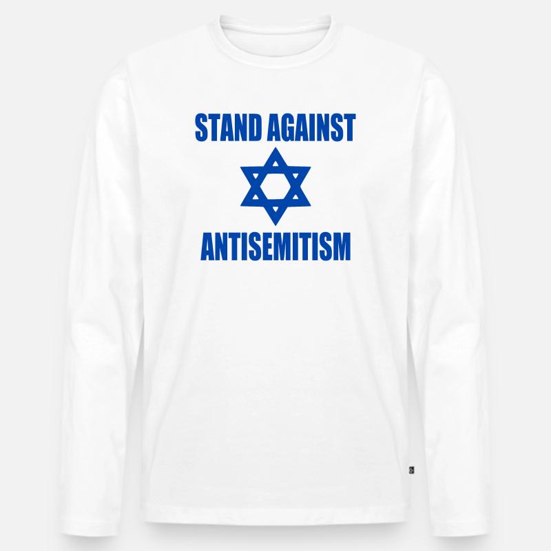 stand against antisemitism - Männer Premium Bio Langarmshirt - Weiß