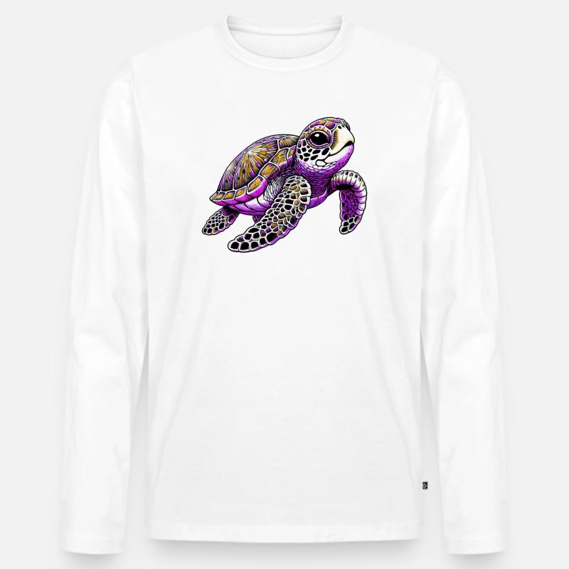 Schildkröte - Männer Premium Bio Langarmshirt - Weiß