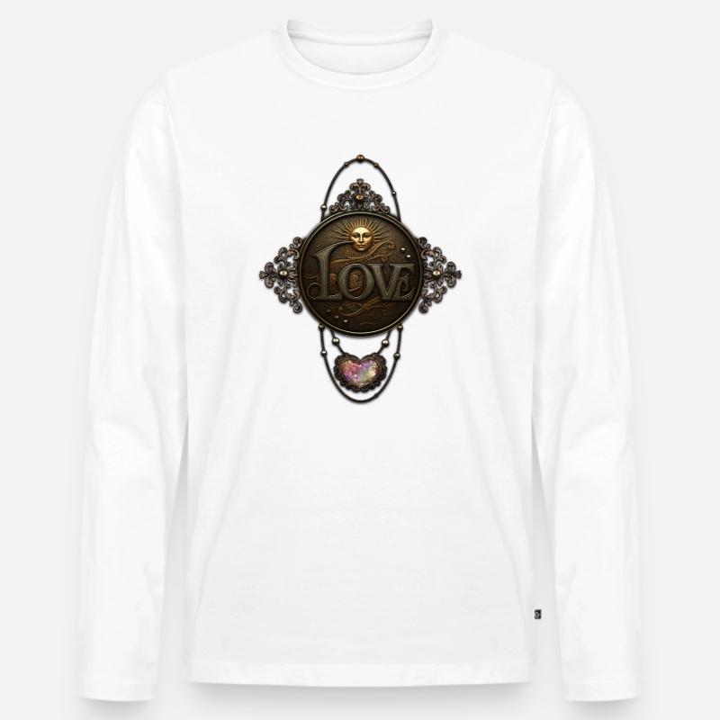 Das Emblem der Liebe. - Männer Premium Bio Langarmshirt - Weiß