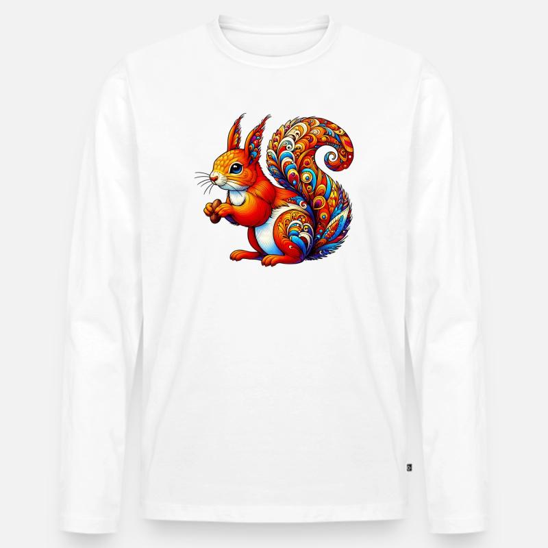 Eichhörnchen - Männer Premium Bio Langarmshirt - Weiß
