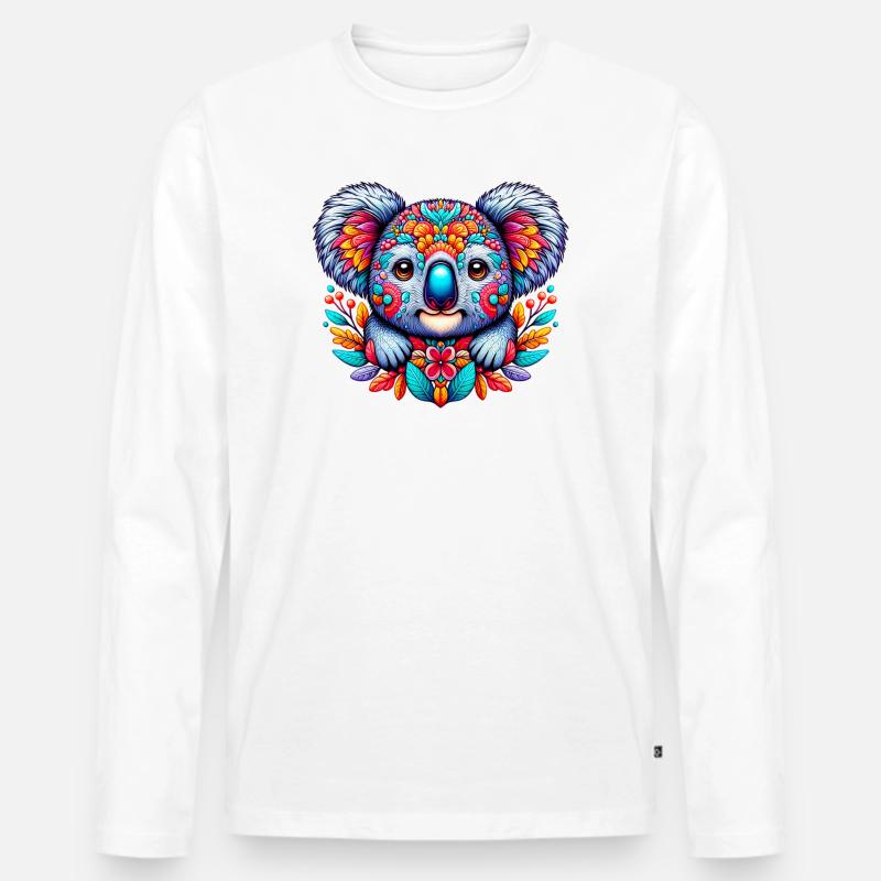 Koala - Männer Premium Bio Langarmshirt - Weiß