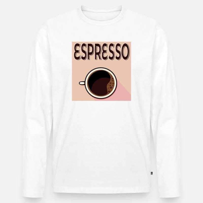 Espresso Café - Männer Premium Bio Langarmshirt - Weiß