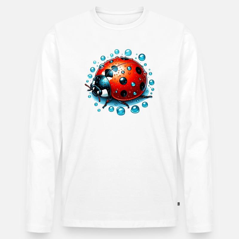 Marienkäfer - Männer Premium Bio Langarmshirt - Weiß