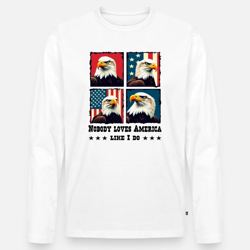 Weißkopfseeadler - Männer Premium Bio Langarmshirt - Weiß
