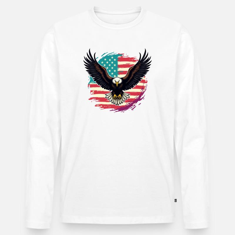 Weißkopfseeadler - Männer Premium Bio Langarmshirt - Weiß