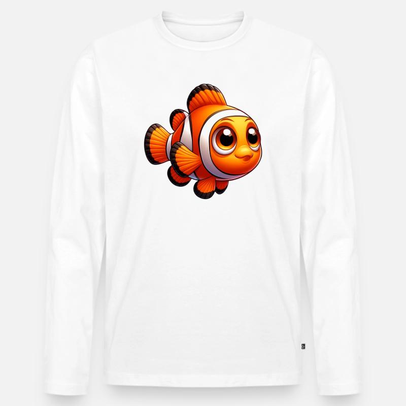Clownfisch - Männer Premium Bio Langarmshirt - Weiß