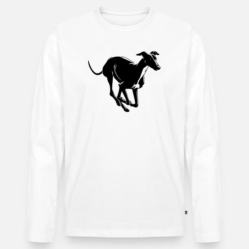 Greyhound - Männer Premium Bio Langarmshirt - Weiß