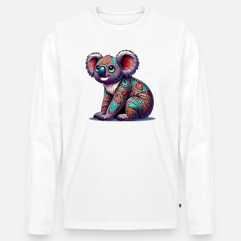 Koala - Männer Premium Bio Langarmshirt - Weiß