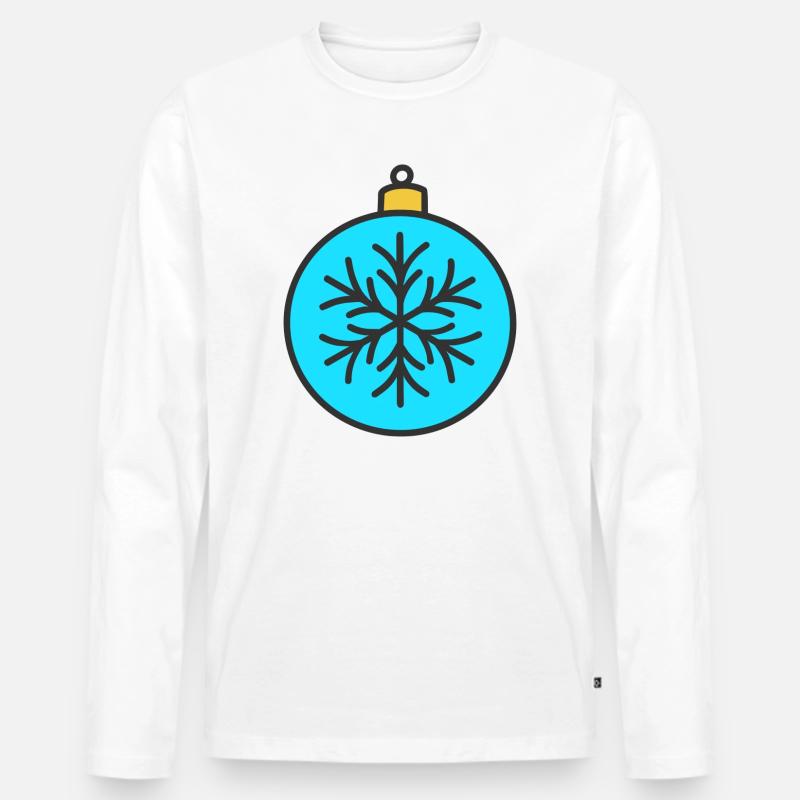 Weihnachtskugel - Männer Premium Bio Langarmshirt - Weiß