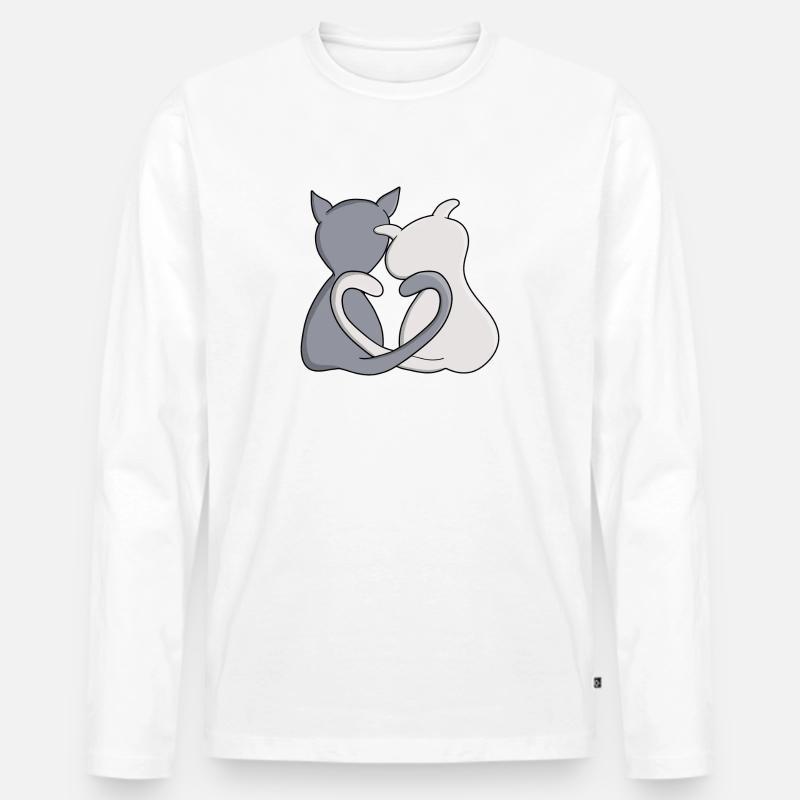 Liebe ist das Beste im Leben - Männer Premium Bio Langarmshirt - Weiß