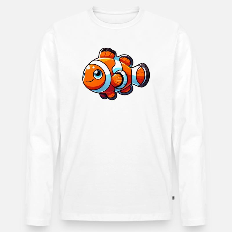 Clownfisch - Männer Premium Bio Langarmshirt - Weiß