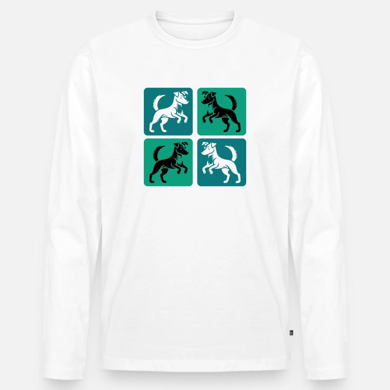 Jack Russell Terrier Design - Männer Premium Bio Langarmshirt - Weiß