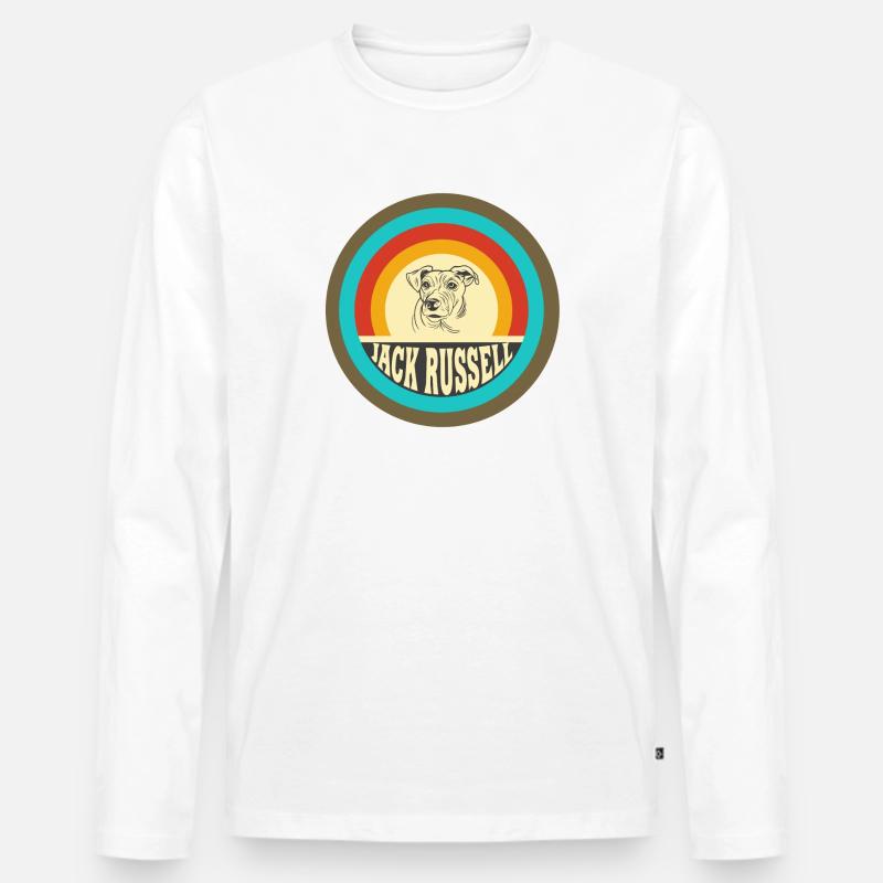 Jack Russell Terrier Design - Männer Premium Bio Langarmshirt - Weiß