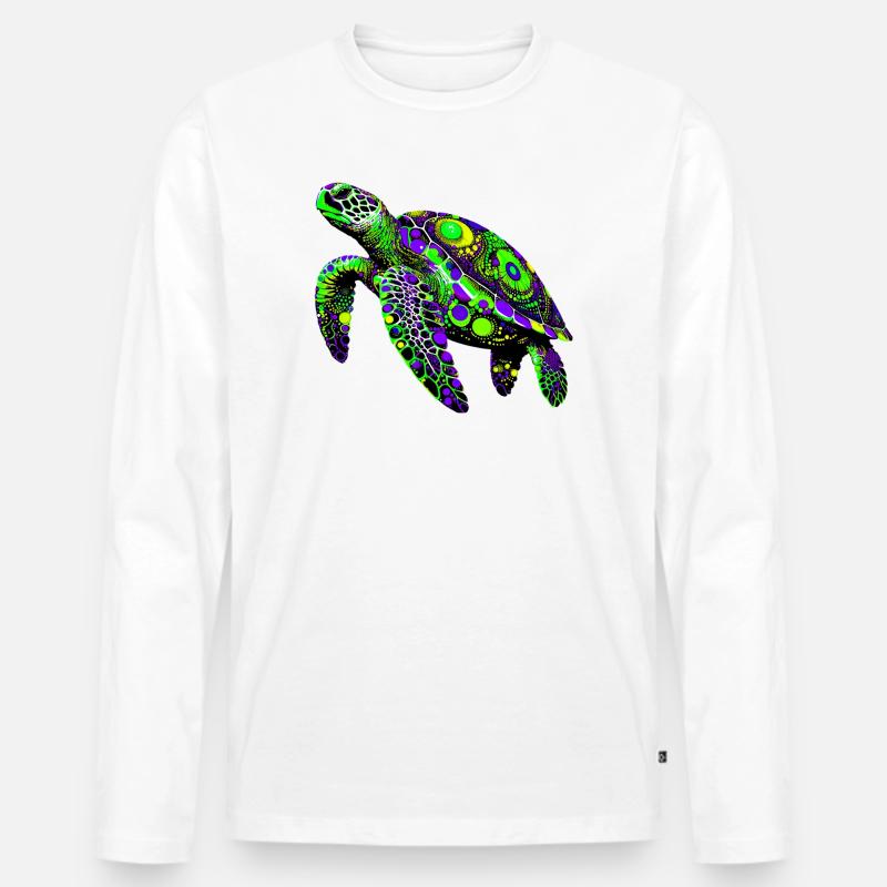 Schildkröte - Männer Premium Bio Langarmshirt - Weiß