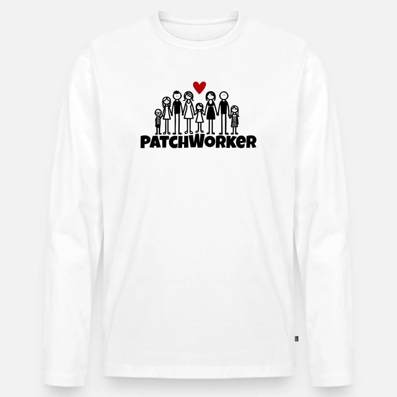 Patchworker2 - Männer Premium Bio Langarmshirt - Weiß