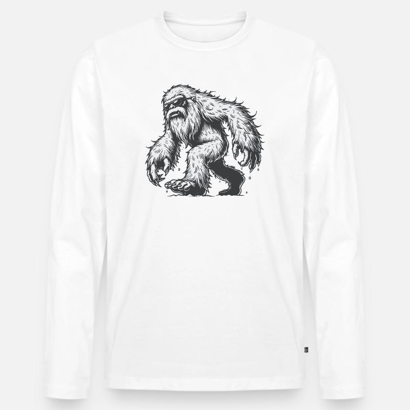 Yeti - Männer Premium Bio Langarmshirt - Weiß