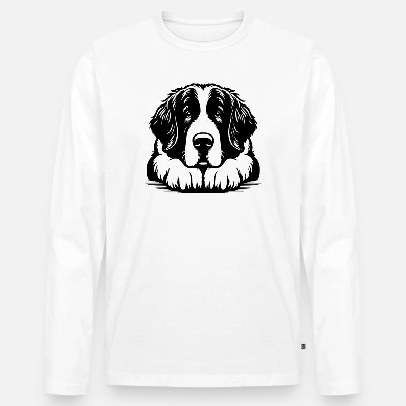 Landseer - Männer Premium Bio Langarmshirt - Weiß