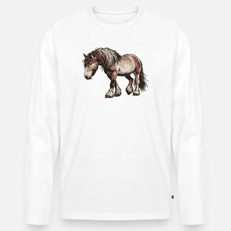 Trot Your Own Path - Männer Premium Bio Langarmshirt - Weiß