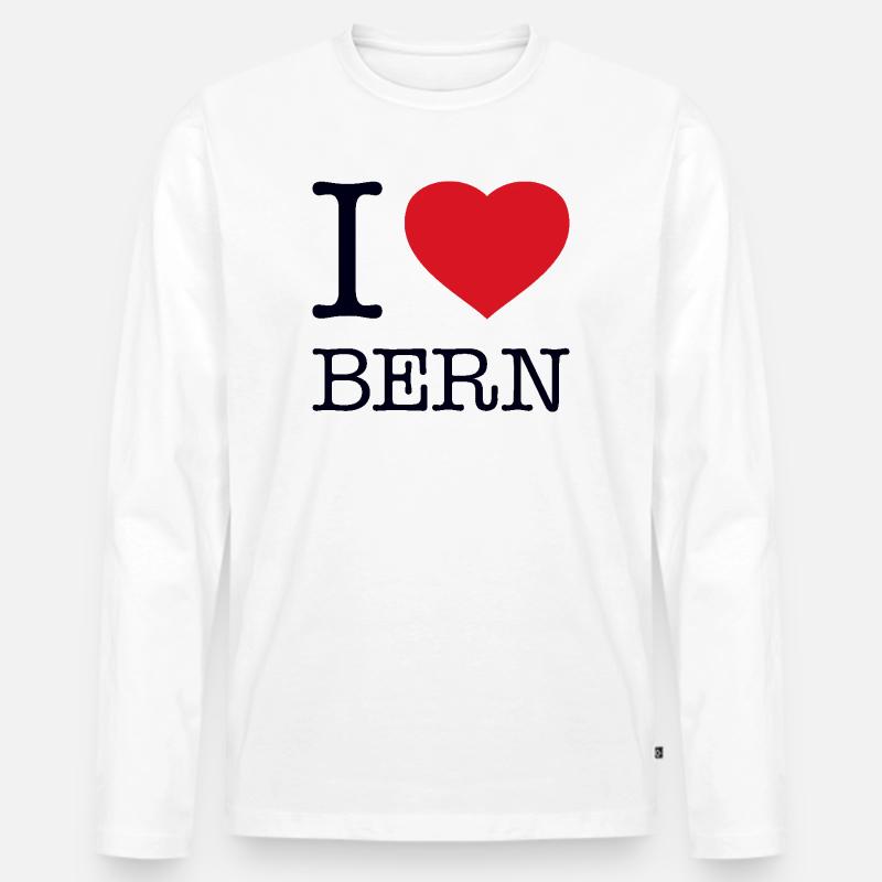 I LOVE BERN - Männer Premium Bio Langarmshirt - Weiß