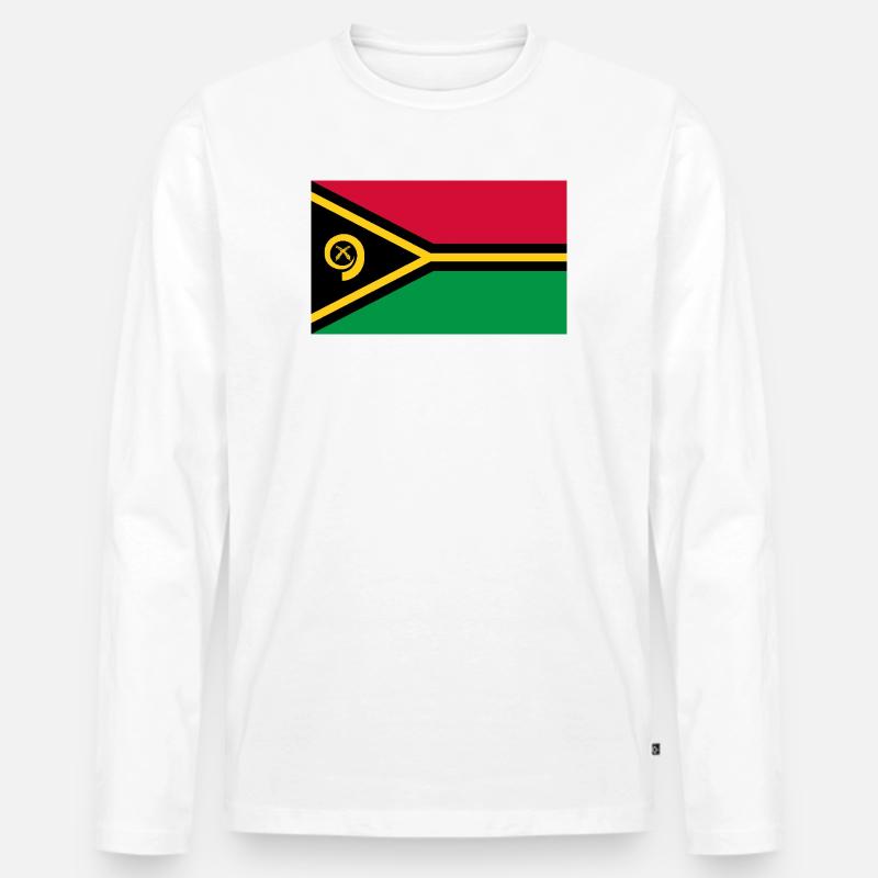 Vanuat - Männer Premium Bio Langarmshirt - Weiß