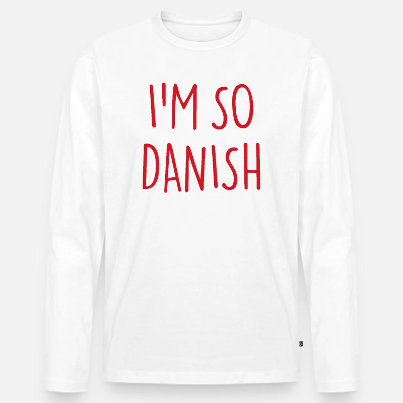 I'M SO DANISH Denmark Dänemark - Männer Premium Bio Langarmshirt - Weiß
