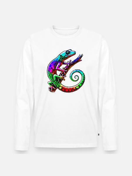 Gecko - T-shirt manches longues Premium bio Homme - blanc